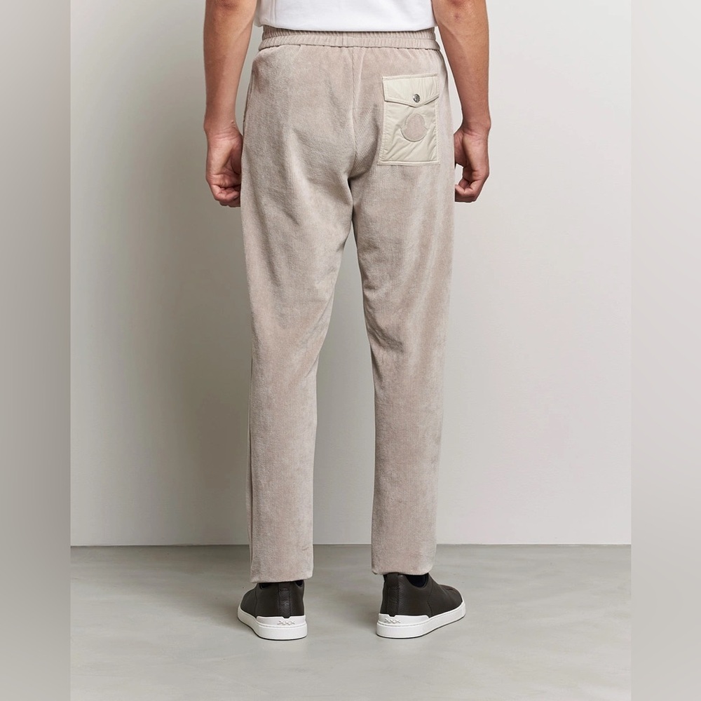 Moncler Corduroy Drawstring Trousers Light Beige - Picture 2 of 16